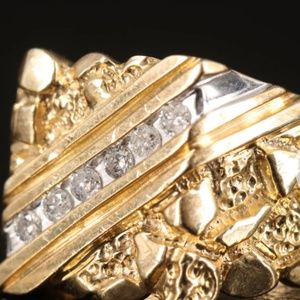 Real diamond gold plated ring